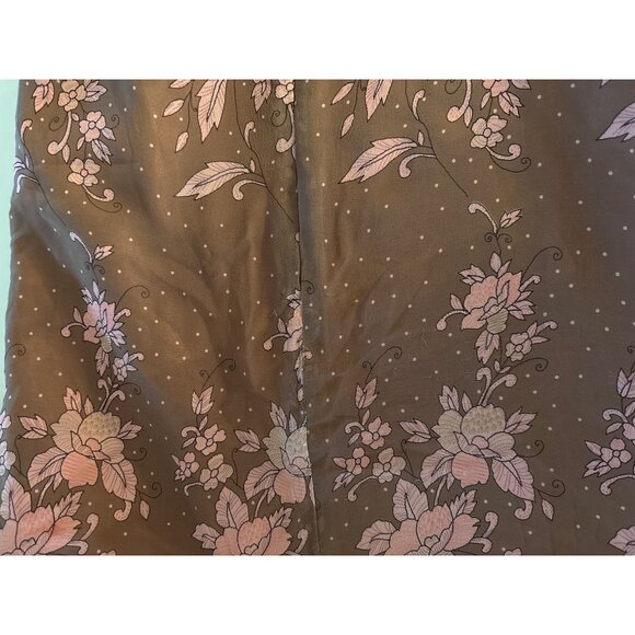 Anna Sui Halter Dress Size 8 100% Silk‎ Maxi Lined Floral Print Neutral Bergdorf - Picture 12 of 13